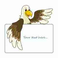 Free vector eagle holding a card template
