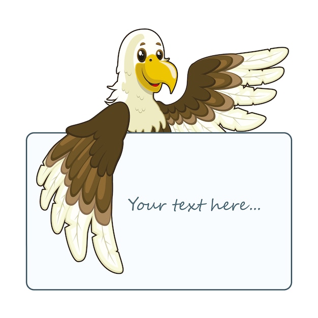 Eagle holding a card template