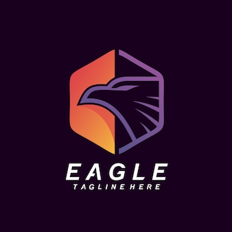 Орел в шестиугольном дизайне логотипа