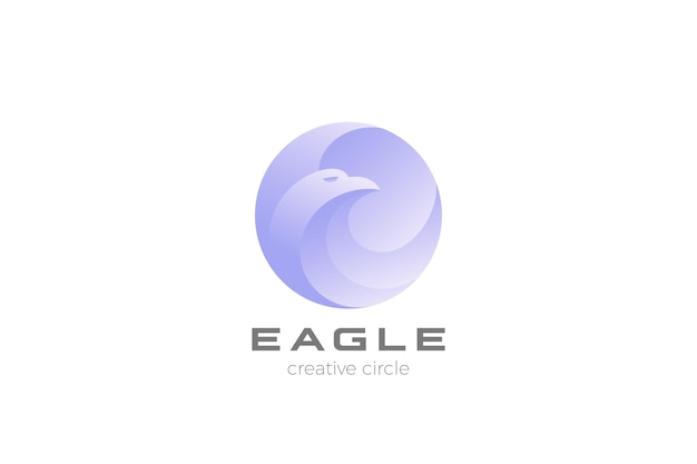 Free vector eagle logo circle abstract design. falcon hawk logotype