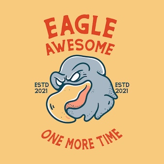 Eagle with skull illustration character vintage design for t shirts
