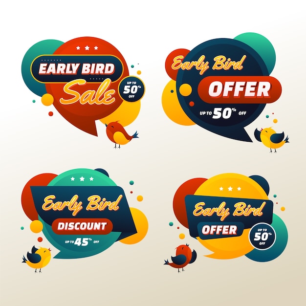 Design della collezione di badge early bird