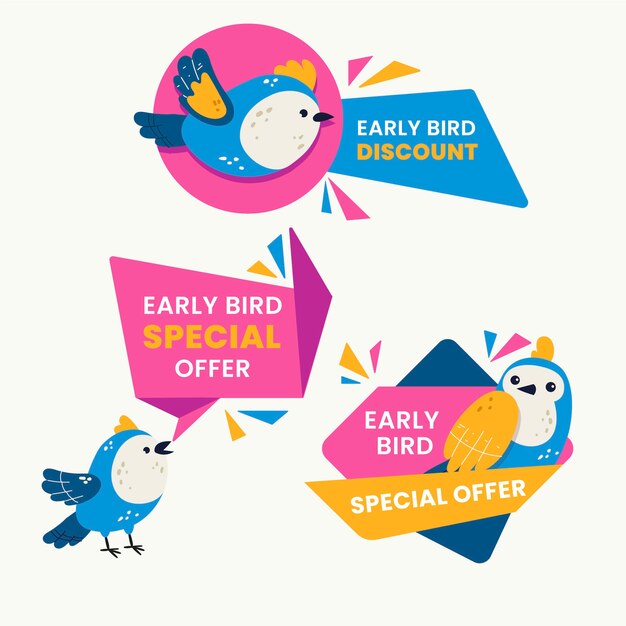 Early bird label design collection