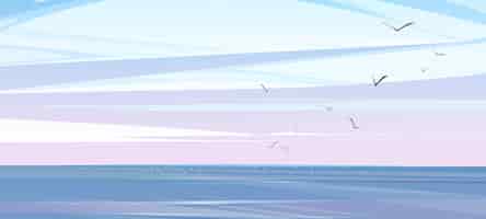 Бесплатное векторное изображение Небо раннего утра или поверхность неба и воды