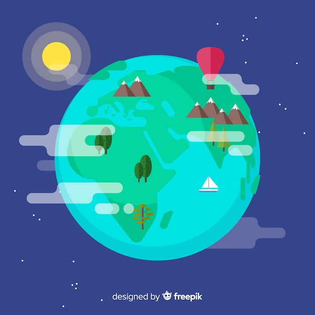 Earth background in flat design