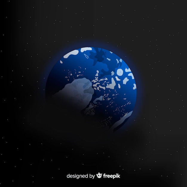 Free vector earth background in space