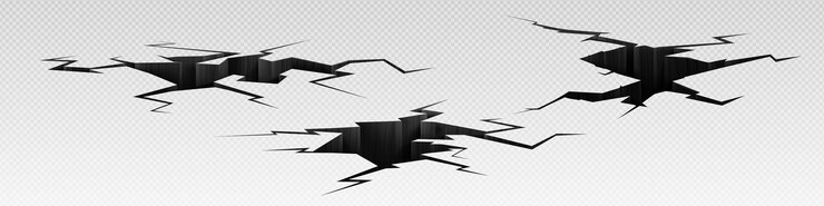 Free Vector earth break ground and crack hole vector 3d effect broken concrete floor texture isolated split and damage fracture illustration set realistic fissure destruction png desert road cleft icon