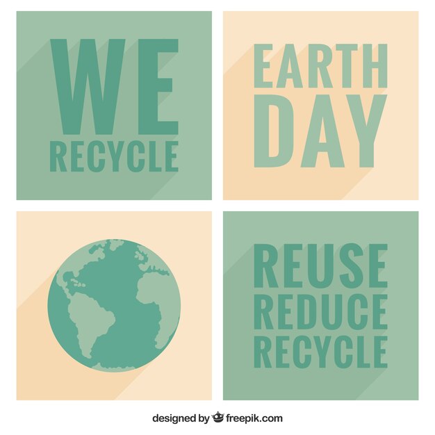 Free vector earth day card in lettering style