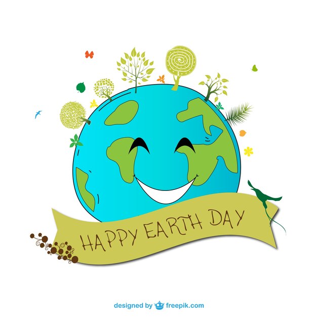 Earth Day cartoon vector