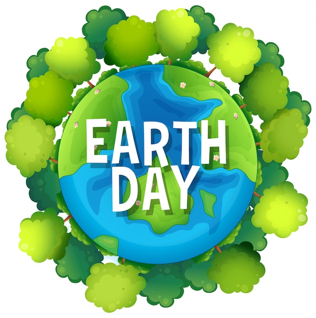 Earth day poster with trees