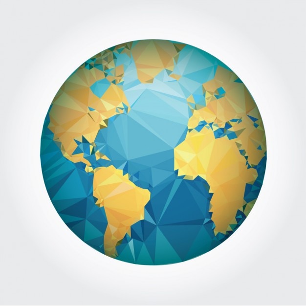 Free vector earth design made of polygons