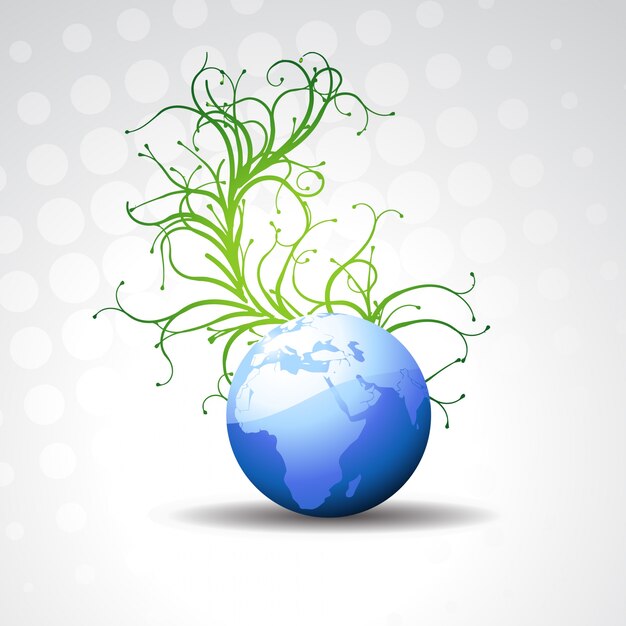 Earth design with flourish background