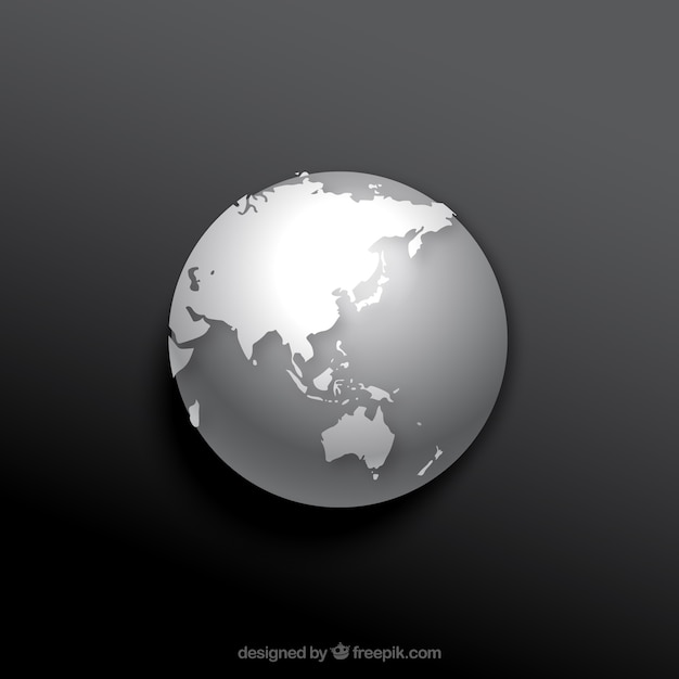 회색 톤의 지구 지구