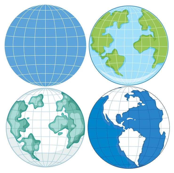Free Vector earth globe planets collection