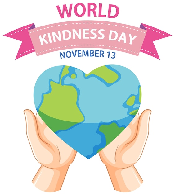 Free vector earth in heart shape in world kindness day concept