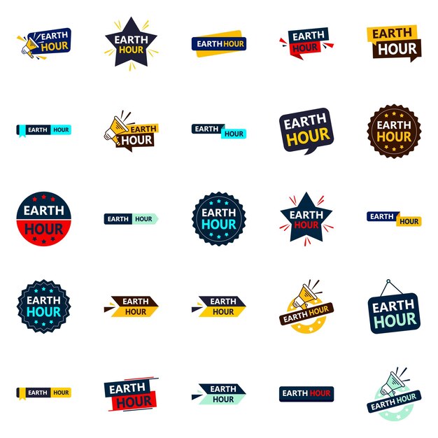 Free vector earth hour 25 versatile vector banners for all your green marketing and advocacy needs