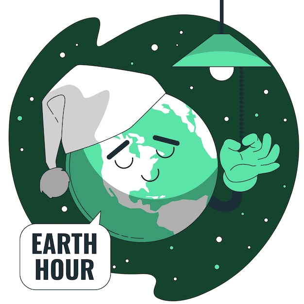 Free vector earth hour concept illustration