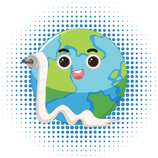 Free vector earth planet cartoon character