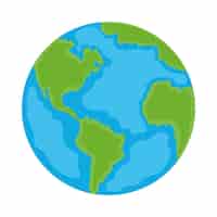 Бесплатное векторное изображение Иконка планеты земля изолирована