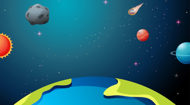 ฟรี Vector earth and planets scenes