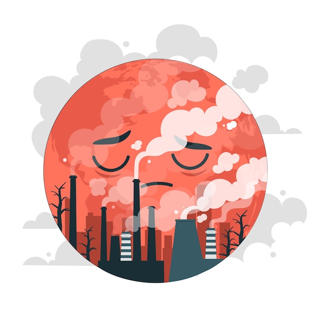 Earth pollution concept illustration