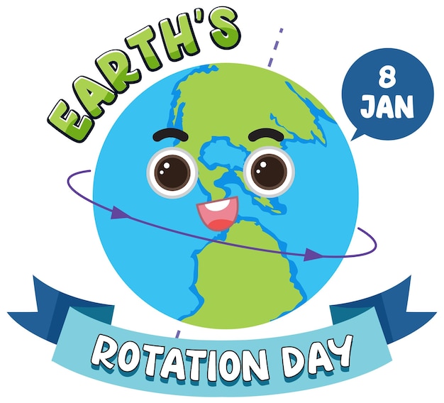 Free vector earth rotation day banner design