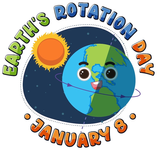 Free vector earth rotation day banner design
