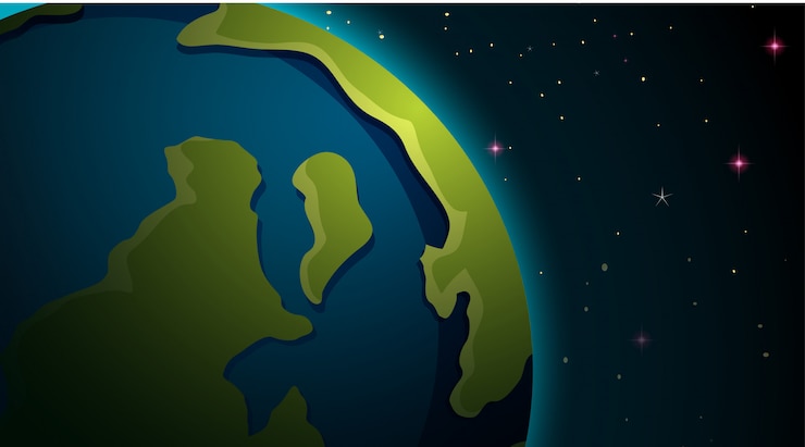 ฟรี Vector earth in space scene