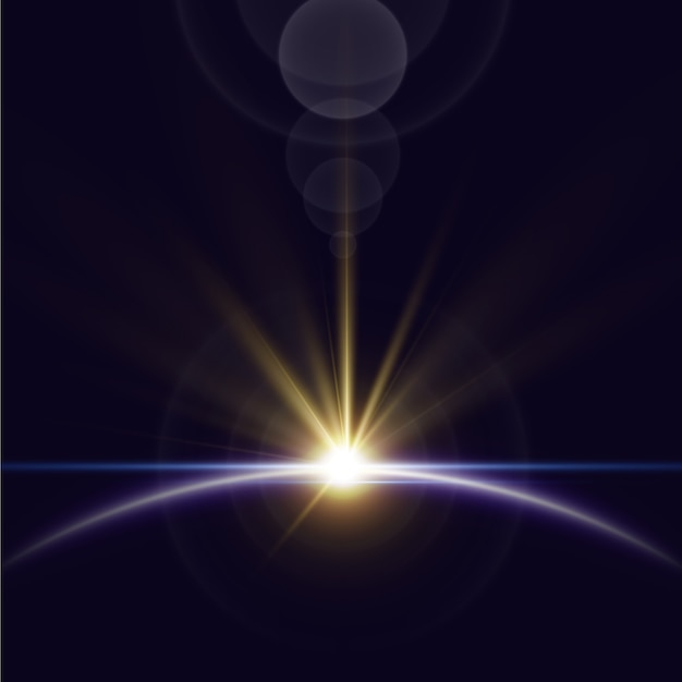 Бесплатное векторное изображение Световой эффект восхода земли