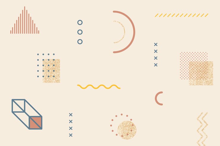 Free Vector earth tone memphis patterned element pack