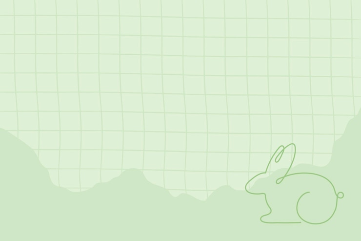 Free Vector easter background, green line art bunny design vector