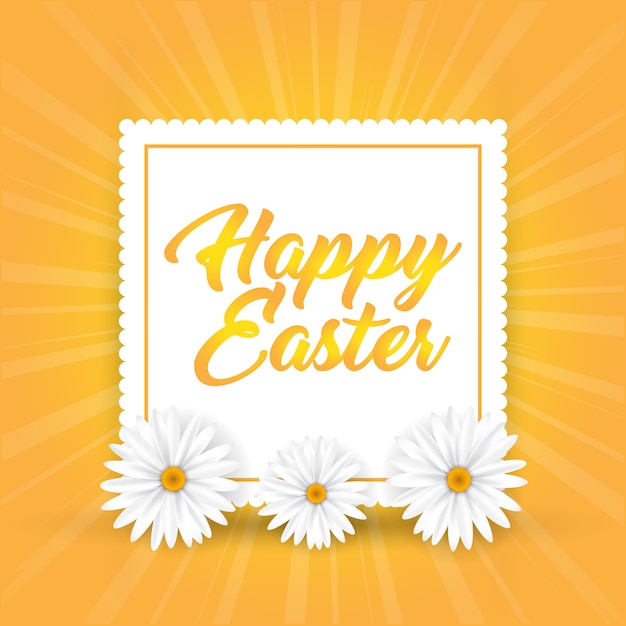 Easter background with daisies