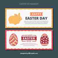 Free vector easter banners in flat design