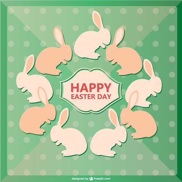 Free Vector easter bunnies card design