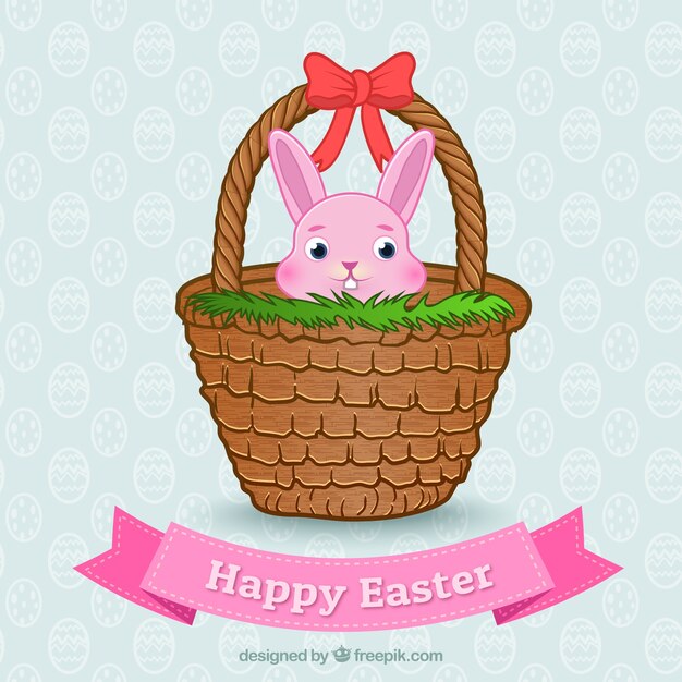 Easter bunny on a basket