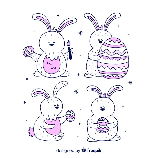 Free vector easter bunny collection