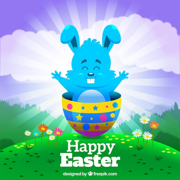 Free vector easter bunny colorful background