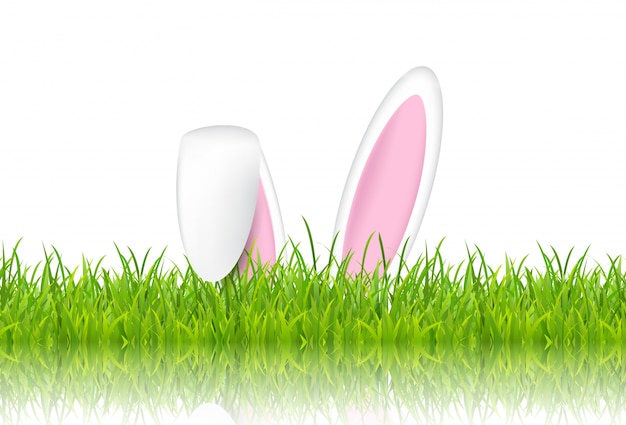 Download Free Easter bunny ears in grass SVG DXF EPS PNG - Free SVG ...