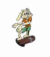 Free vector easter bunny with skateboard banner template