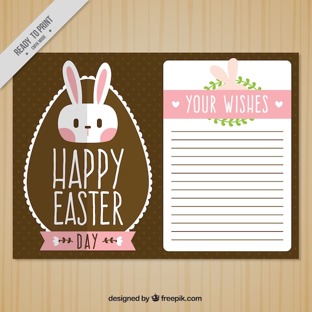 Free vector easter card template with pink details