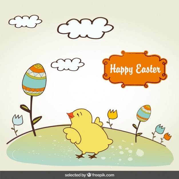 Easter card with chick