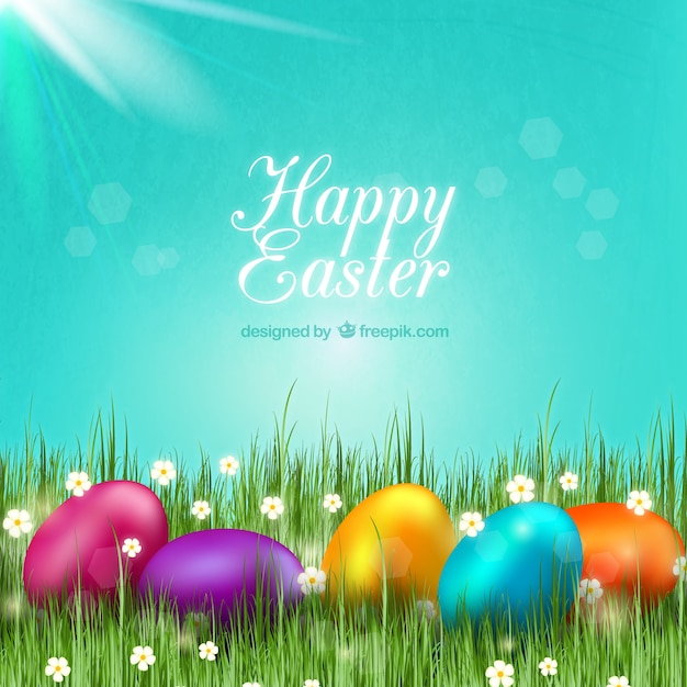 Easter card with colorful eggs