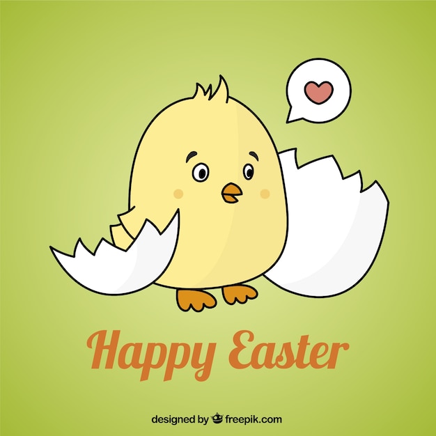 Easter card with a cute chick