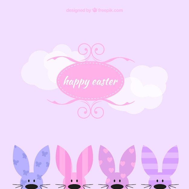 Easter card with peeking bunnies