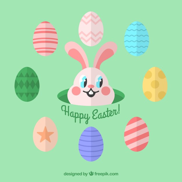 Free vector easter cartoon bunny