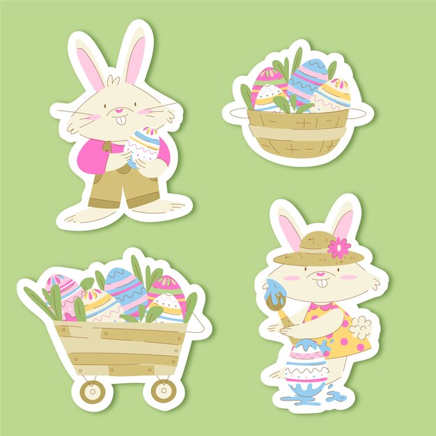 Free vector easter celebration elements collection