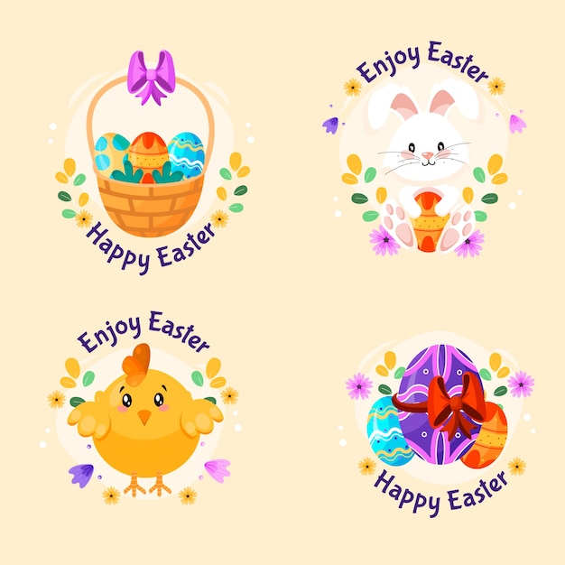 Free vector easter celebration elements collection