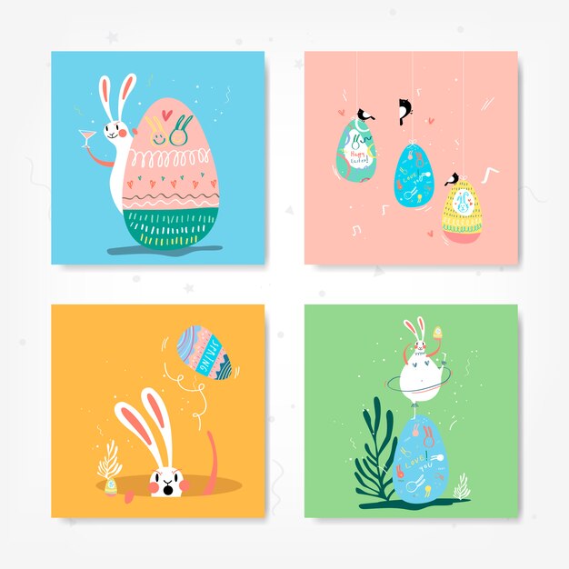 Free vector easter celebration illustration collection