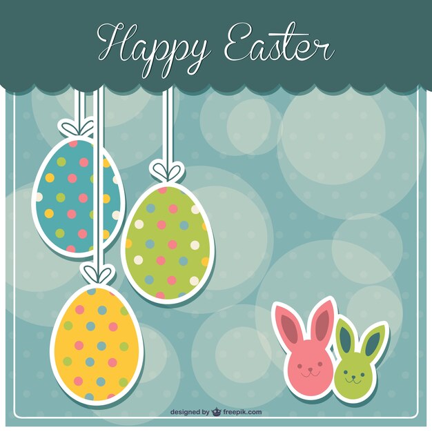 Vettore gratuito easter card classic