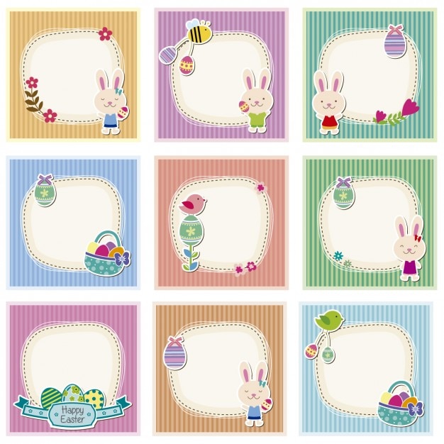Free vector easter cute cards